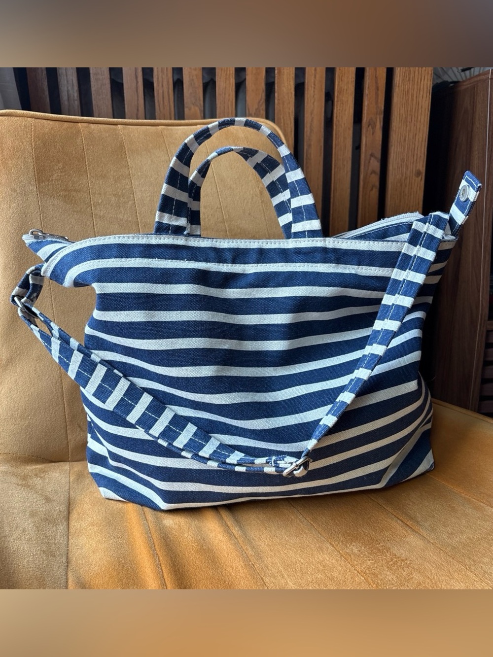 Baggu Horizontal Zip Duck Bag - Navy Stripe